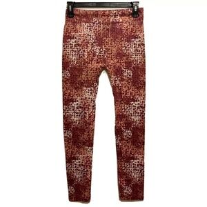 Workout Leggings Size Small/Medium Geometric Brown Cream